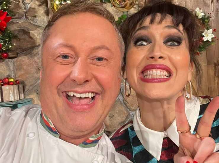 Chiara Francini con lo chef 