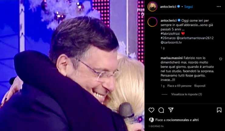 Antonella Clerici ricordo commovente