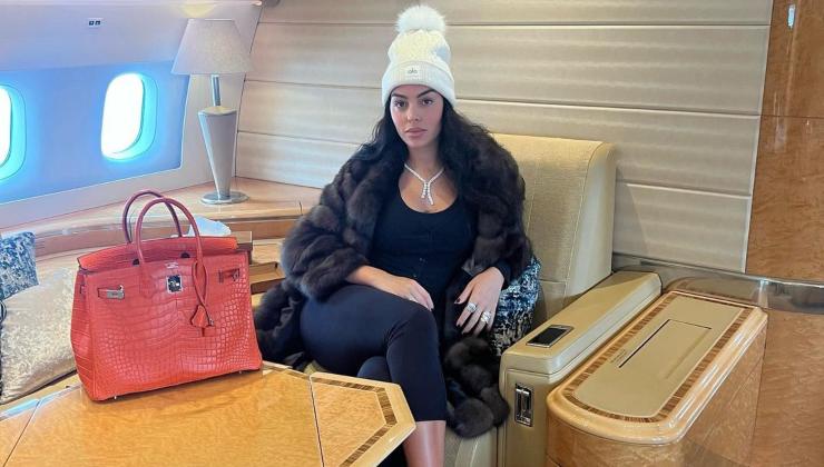 Georgina Rodriguez in aereo