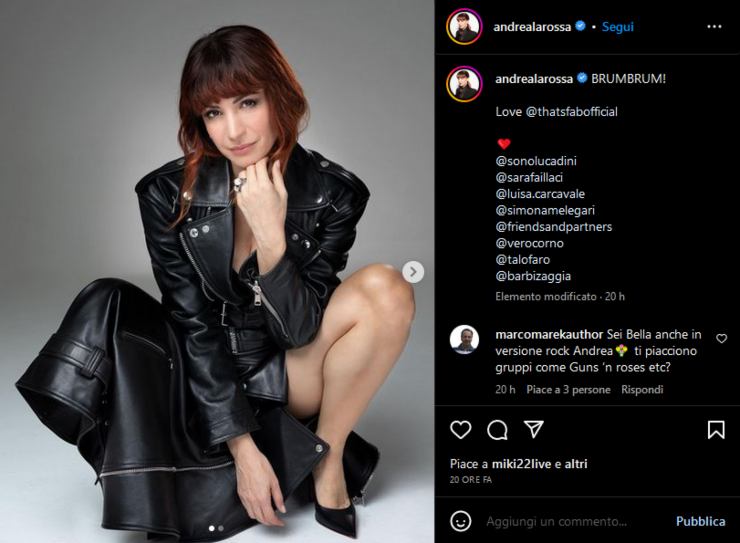 Andrea Delogu post Instagram