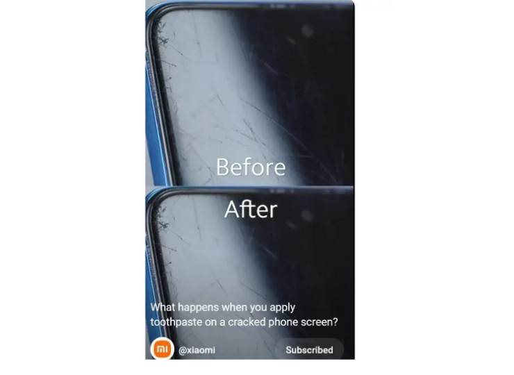 Non usate il dentifricio sul display