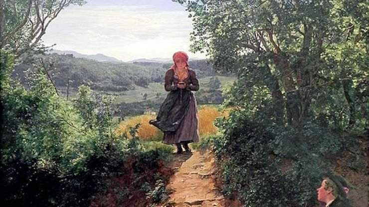 dipinto 1860 donna con smartphone inspiegabile