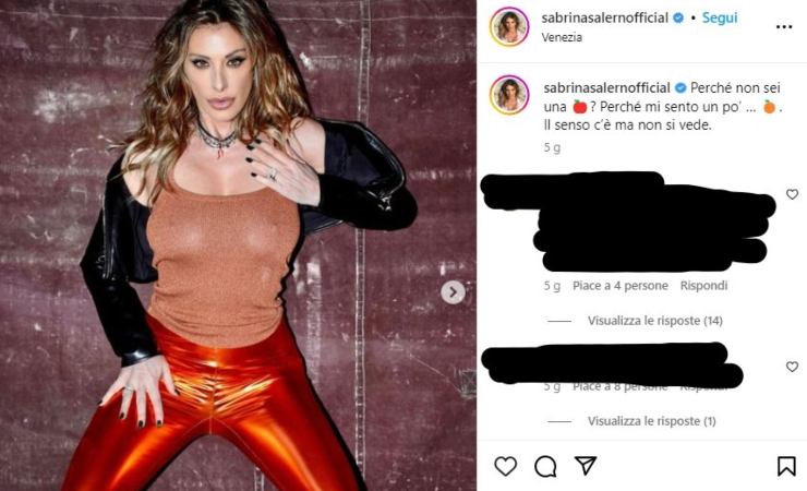 sabrina salerno infiamma instagram