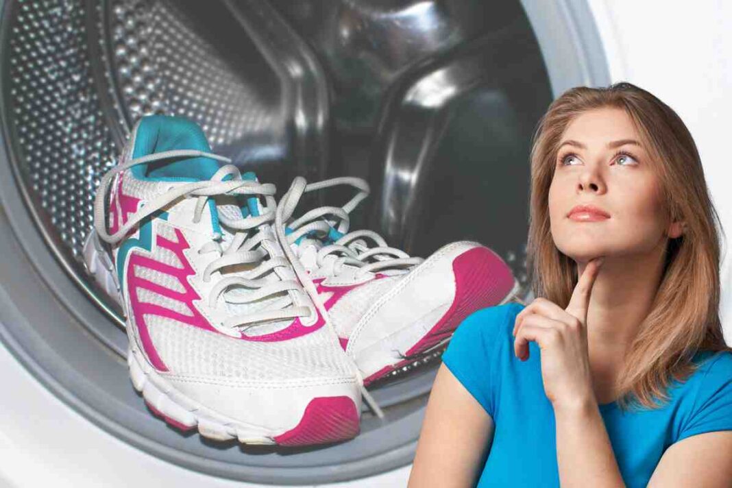 2 Sacchetti Porta Scarpe Per Lavatrice - Riutilizzabili Con Ganci A S E Sacchi Antipolvere, Proteggono Le Scarpe Durante Il Lavaggio (Giallo E Grigio) - 2