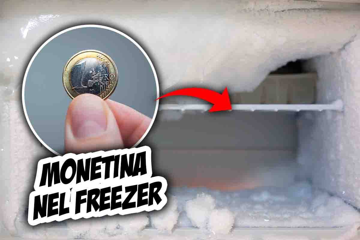 Trucco moneta dentro al freezer