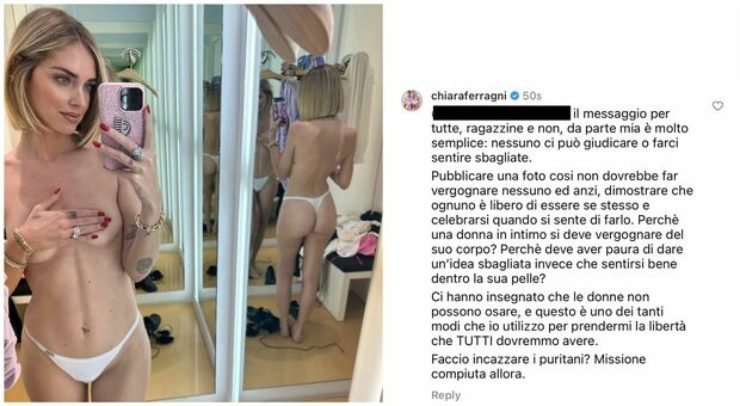 Chiara Ferragni risposta al commento