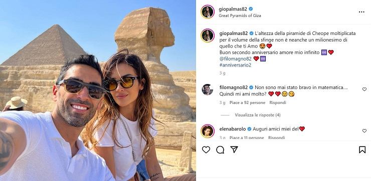 Giorgia Palmas: la dedica al marito, Filippo Magnini, per il loro anniversario di nozze