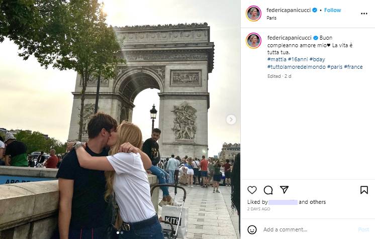 Federica Panicucci, la dedica al figlio