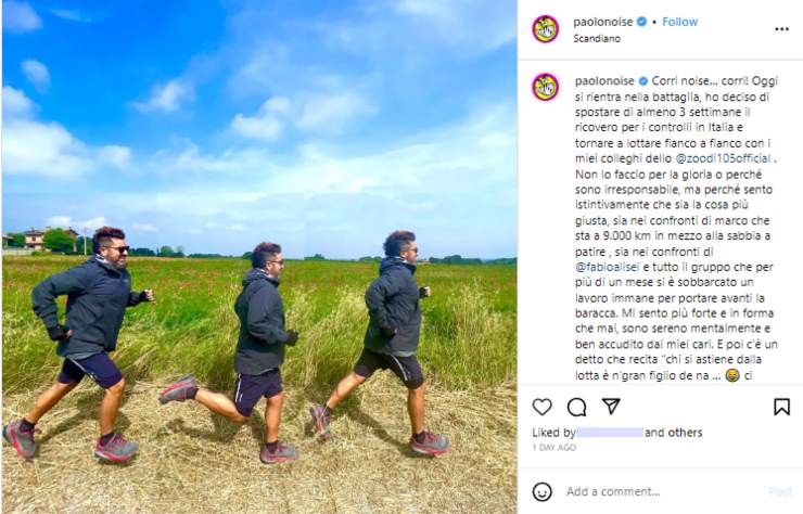 Paolo Noise dopo il ritiro dall'Isola dei Famosi