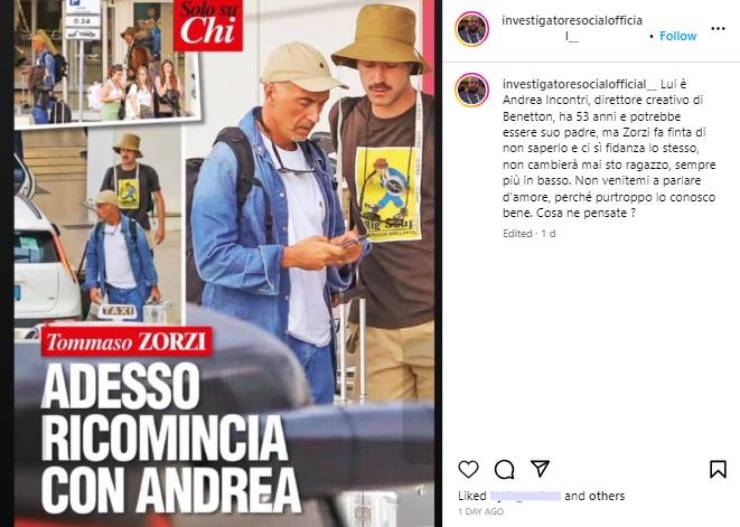 La nuova fiamma di Tommaso Zorzi