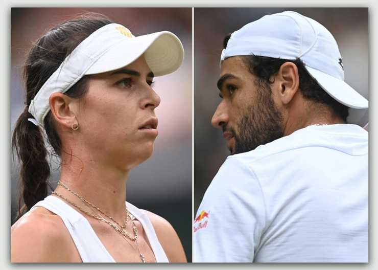 Ajla Tomljanovic e Matteo Berrettini in campo