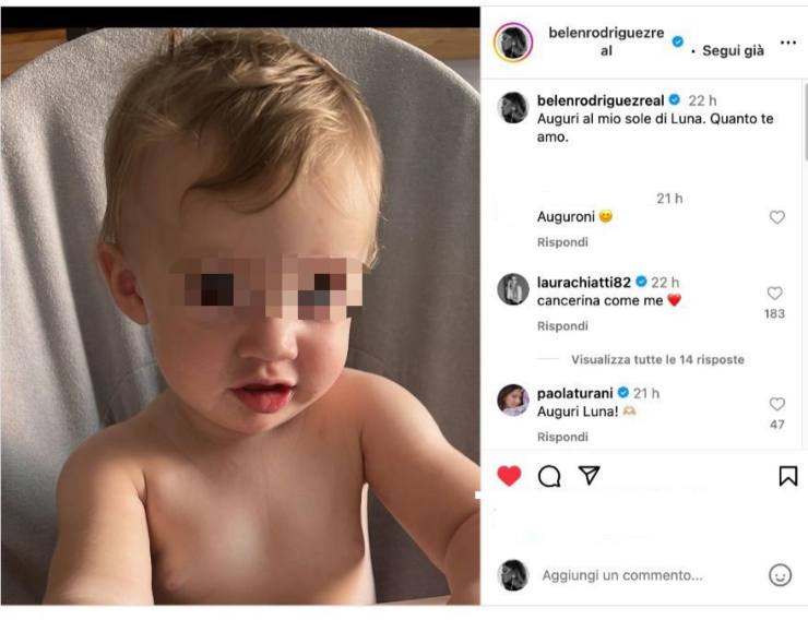 belen annuncio figlia