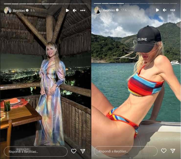 ilary blasi in vacanza da sola