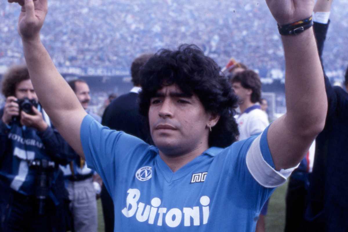 Diego Armando Maradona alla festa primo scudetto