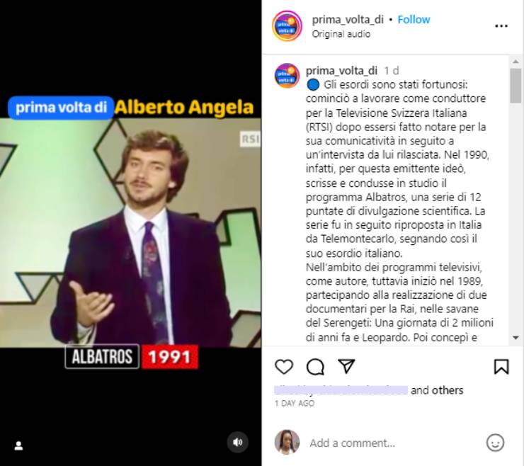 Alberto Angela agli inizi della sua carriera