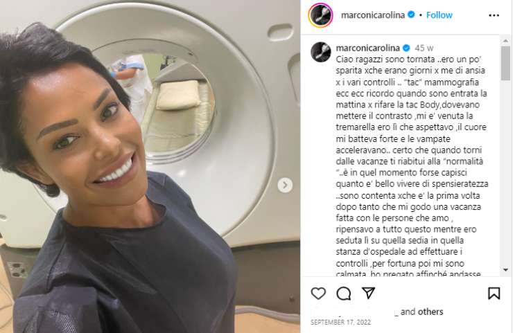 Carolina Marconi, la battaglia contro il cancro