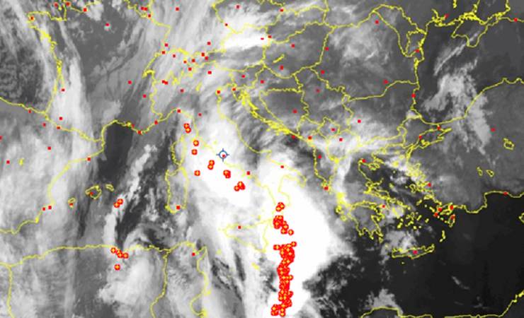 Il ciclone si sposterà da nord a sud italia