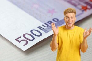 500 euro e persona felice