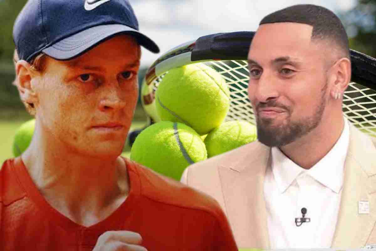 sinner e kyrgios davanti a delle palline da tennis