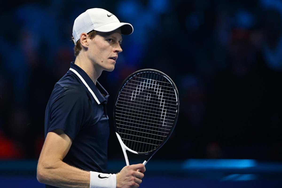 Jannik sinner of Italy plays the match against Taylor Fritz of USA during the final match men's single of Nitto Atp Finals in Turin, Italy, 17 November 2024 .The ATP men's double world number 1 is preparing for the ATP Finals that will run from 10-17 November in Turin 